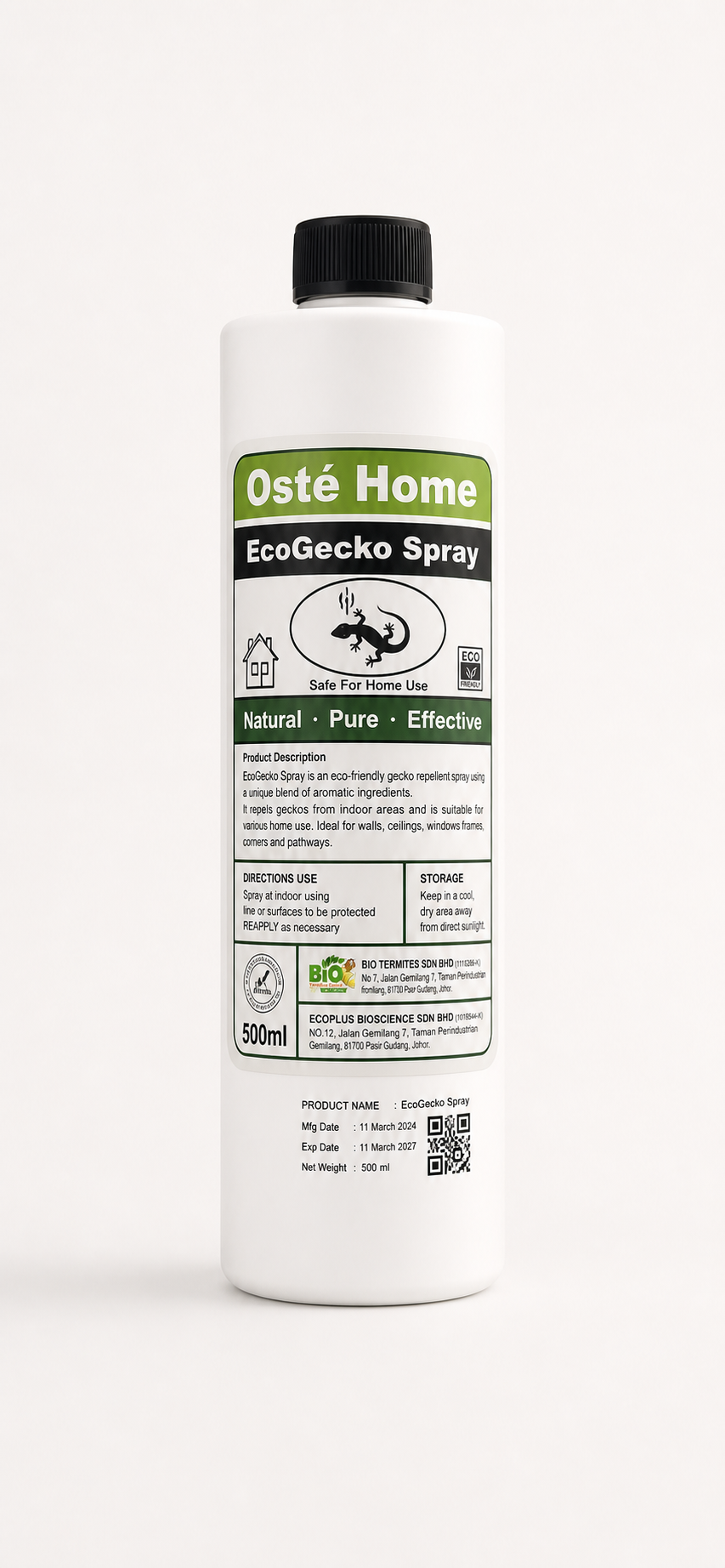 EcoGecko Spray natural eco friendly gecko repellent